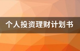 个人投资理财计划书